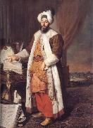 Aved, Jacques-Andre-Joseph Portrait of the Pasha Mehmed Said,Bey of Rovurelia,Ambassador of Sultan Mahmud i at Versailles oil painting